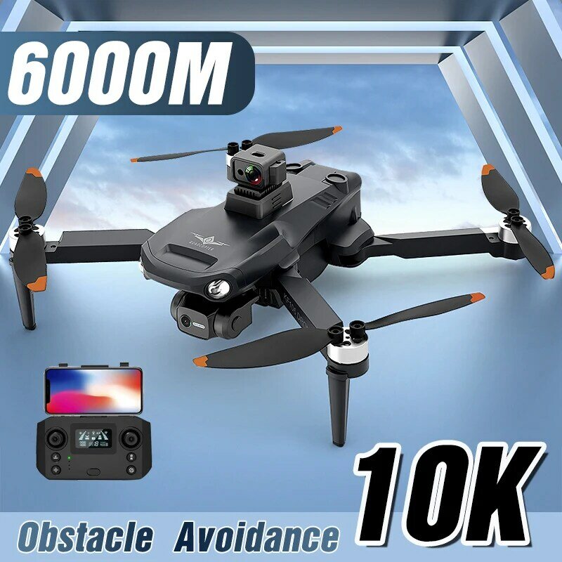 Drone professionnel KF106 Max 10K, 5G, WiFi, HD, caméra pour touristes, cardan 3 axes, moteur sans balais, anti-secousse, quadrirotor pliable, 6km, 2023