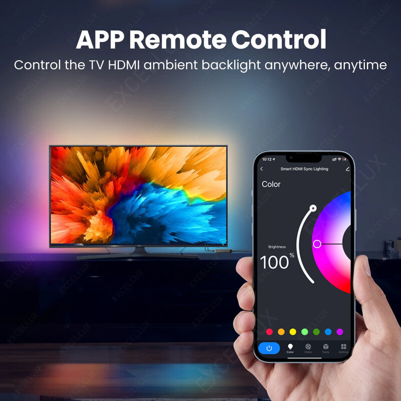 Smart Ambient TV retroilluminazione a Led con HDMI 2.1 2.0 Sync Box Led Strip Light Kit TV Bias Lighting Lamp RGB WiFi Alexa Voice Control