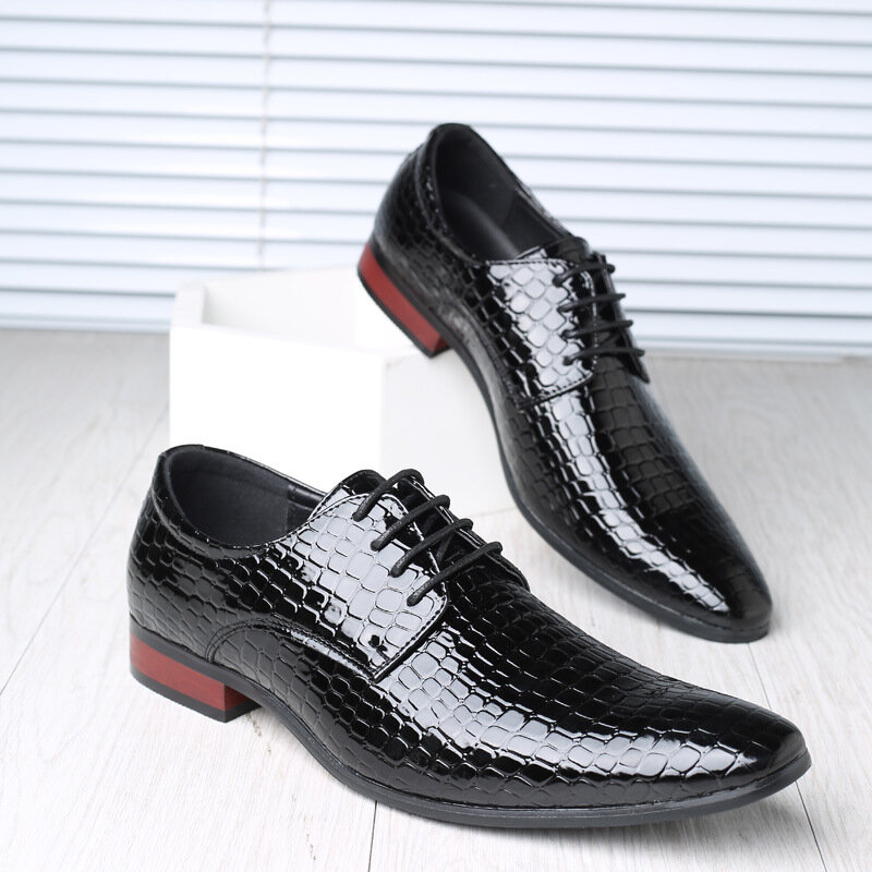 New Black Men Suit Shoes Party Men's Dress Shoes Italian Leather Zapatos Hombre Formal Shoes Men Office Sapato Social Masculino