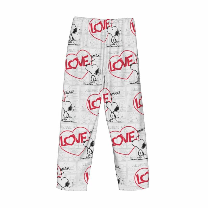 Персонализированные Мультяшные пижамные штаны Snoopy Woodstock для мужчин, Пижама для отдыха и сна на завязках с карманами