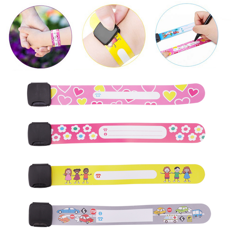 Id Kids bracciale braccialetti di sicurezza per bambini braccialetti di identificazione impermeabile braccialetti con cinturino perso cinturini Anti-polso riutilizzabili