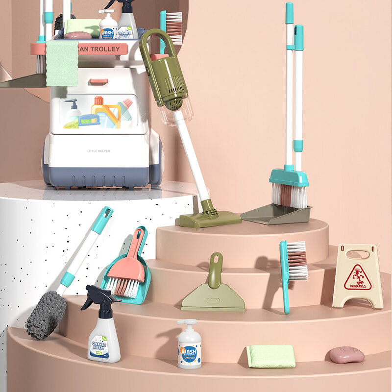 ألعاب محاكاة الحياة التنظيف للأطفال ، مكنسة محاكاة الصرف الصحي ، مجموعة أدوات مكنسة كهربائية ، لعبة رياض الأطفال