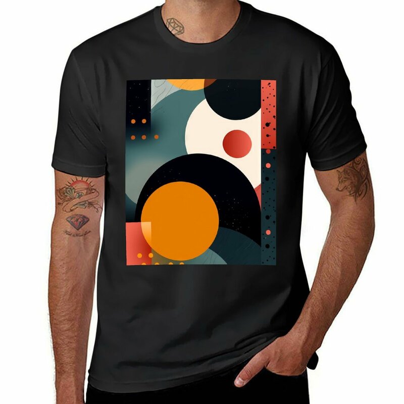 モダンな抽象的なパターンのTシャツ,韓国のファッションシャツ,男性のグラフィックTシャツ
