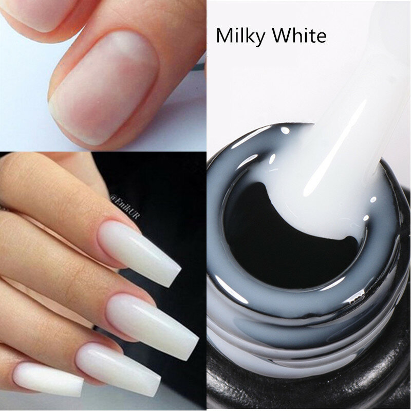Mtssii 7ml Milky White Quick Extension Gel Nail Polish Nude Construct Hard Gel Semi Permanent Acrylic Extension Nail Art Varnish