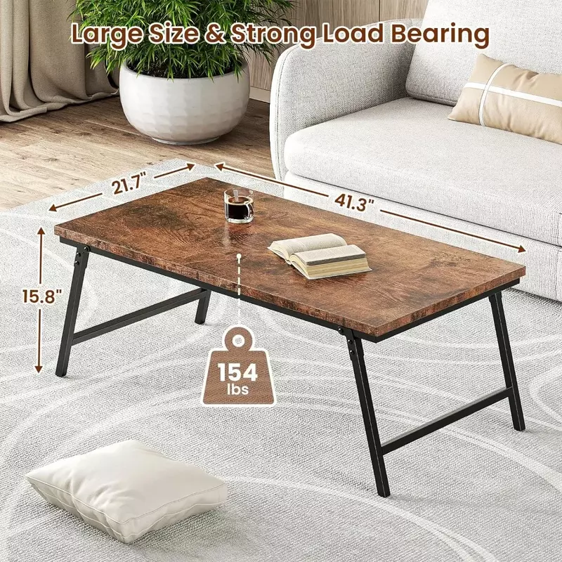 OEING ALLSTAND Folding Coffee Table, Floor Table Desk for Sitting on The Floor, Low Coffee Table for Living Room, Home, Office