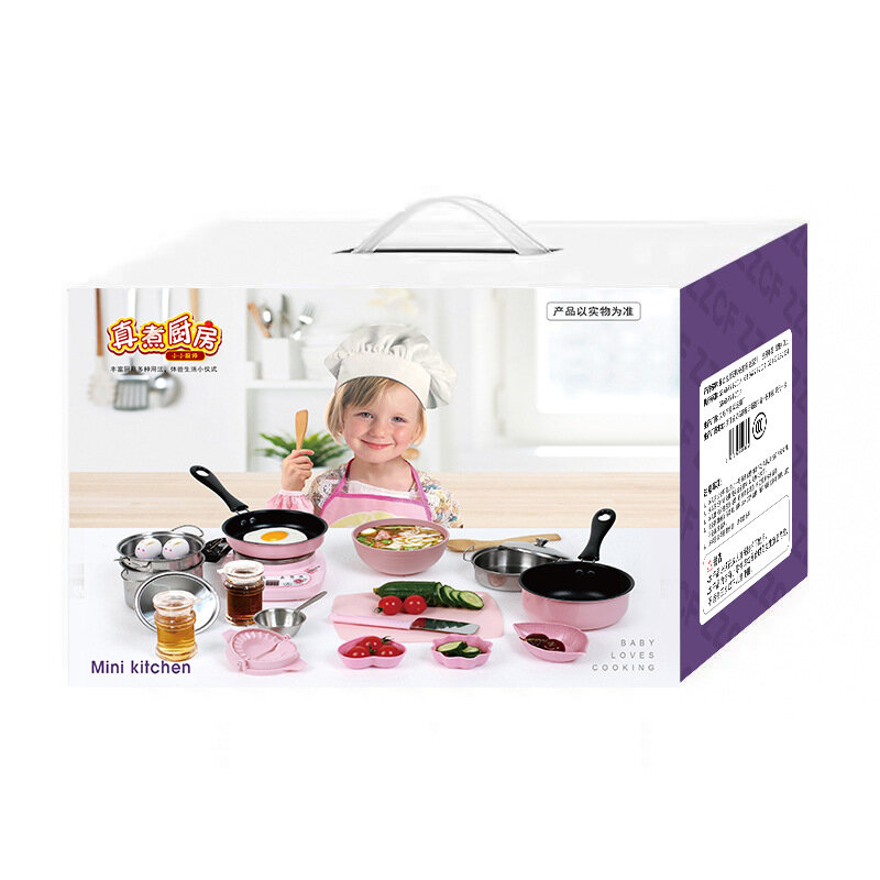 ألعاب المطبخ للأطفال محاكاة مطبخ صغير حقيقي أواني الطبخ مجموعة الأطفال الطبقة التعليمية اللعب الفتيان الفتيات الهدايا