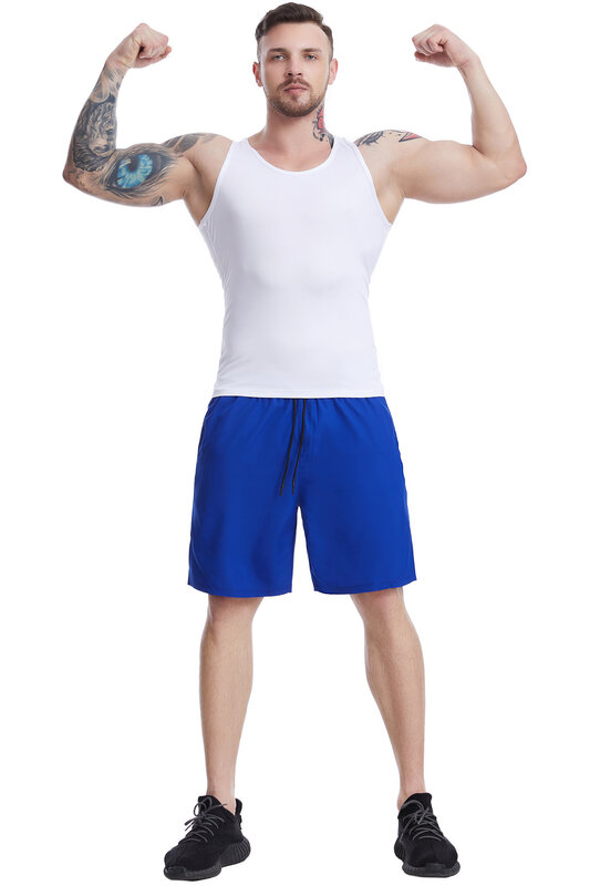 Men Sports Gym Wear Vest Shirts Sleeveless T-shirts Crop Top Fitness Sportswear Running Workout joggings Clothing White Black