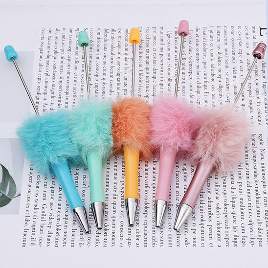 20Pcs Newest Colour Creative  Plush Ballpoint Pen Ballpoint Pen  DIY ballpoint pen Gift for Student Office Supplies