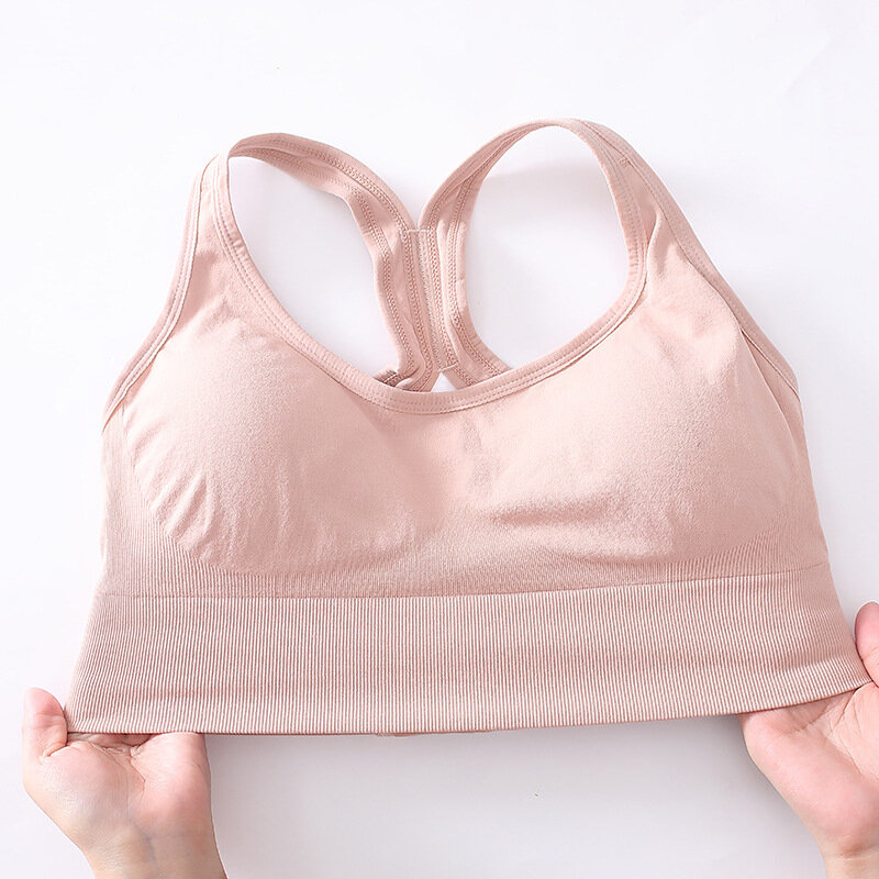 New back button adjustable shockproof gathering running Sports bra underwear seamless hollow back sports bra