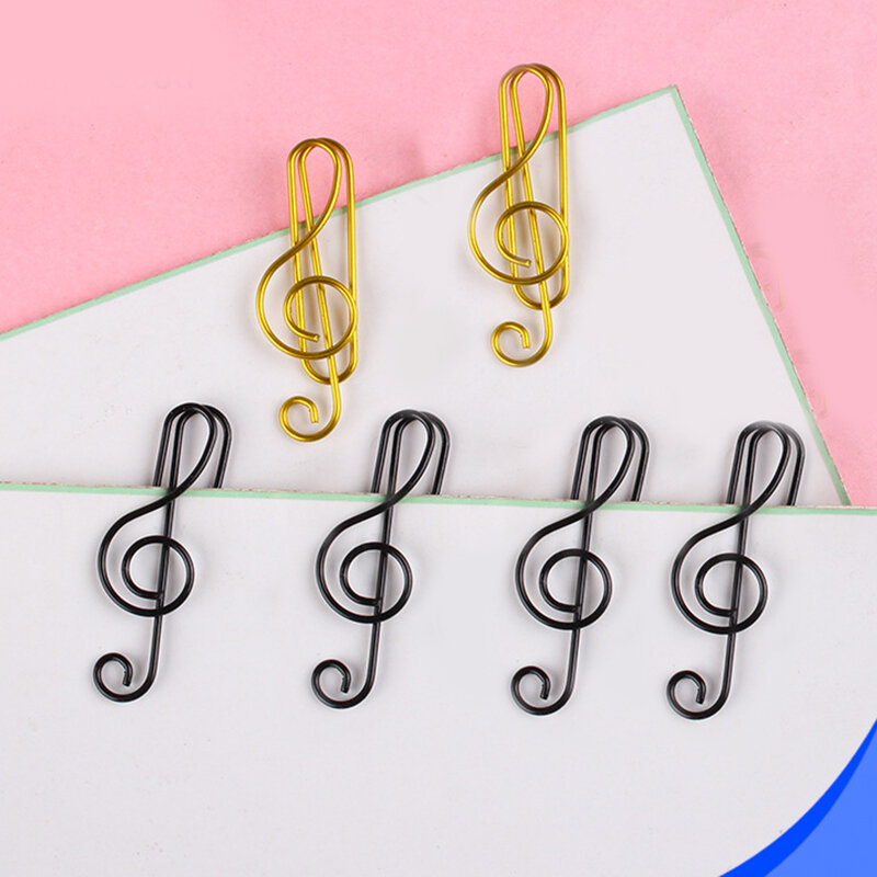 20 Buah Klip Kertas Catatan Warna-warni Kreatif Perlengkapan Alat Tulis Dekorasi Bentuk Pengikat Musik Dekoratif untuk Klip Kertas Kantor Sekolah