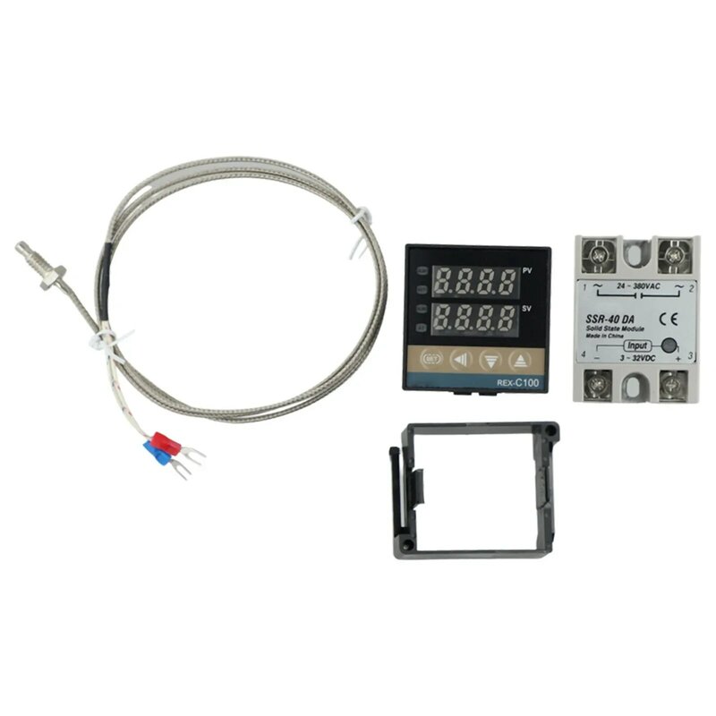 Nieuwe REX-C100 Digitale Pid Temperatuurregelaar 40da Ssr Relais + K Type Thermokoppel Elektrisch Gereedschap Accessoires