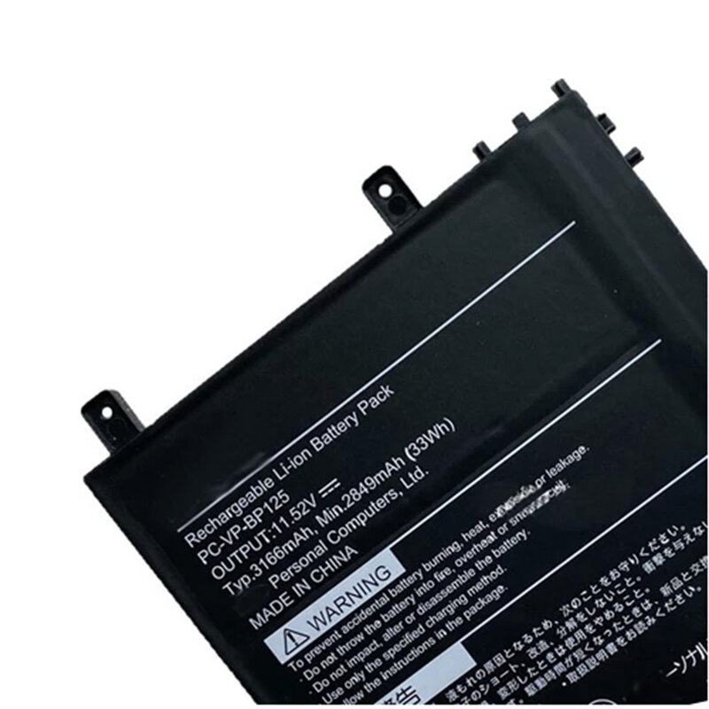 Bateria original do portátil de 11.52v 33wh 2849mah PC-VP-BP125 3icp4/43/110 para nec