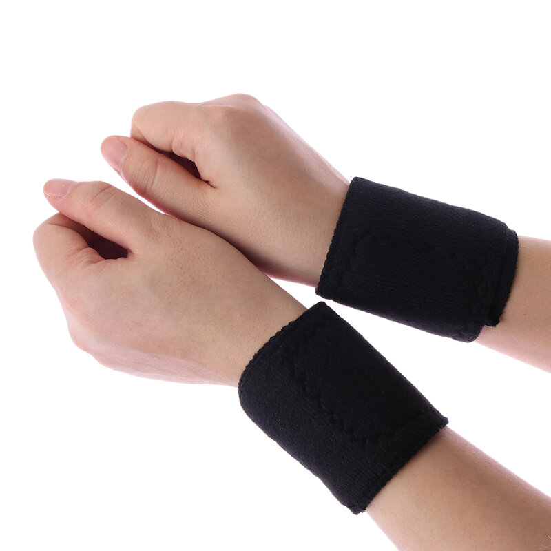 1 Pair Tourmaline Self-Heating Wrist Brace Sports Protection Wrist Belt Far Infrared Magnetic Therapy Pads Braces Arthritis Pain