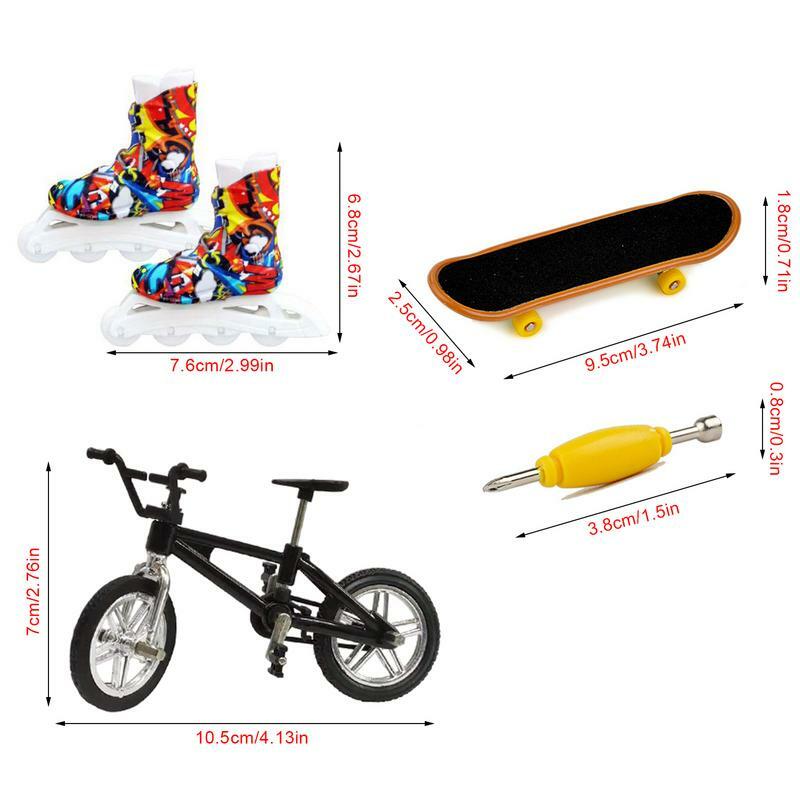 Juego de piezas de bicicleta coloridas para niños, Mini Scooter de dedo, juguete de movimiento de la yema del dedo, regalos creativos de vacaciones, navidad, cumpleaños, novedad