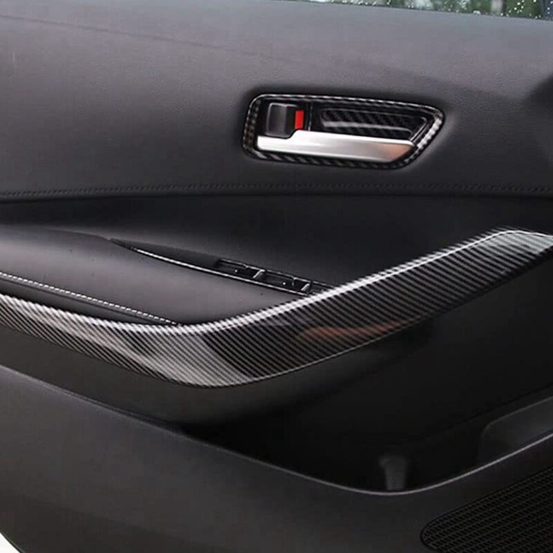 Внутренняя дверная ручка для Toyota Corolla 2019 2020 2021, крышка чаши, отделка рамы, аксессуары для интерьера, углерод