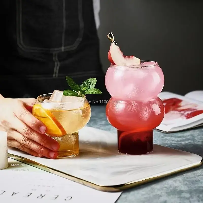 Tasse à Café Transparente en Forme de Gourde pour la Maison, Verre à Dessert, Whisky, Vin, Yogg, Cocktail, Bar, 300/520ml