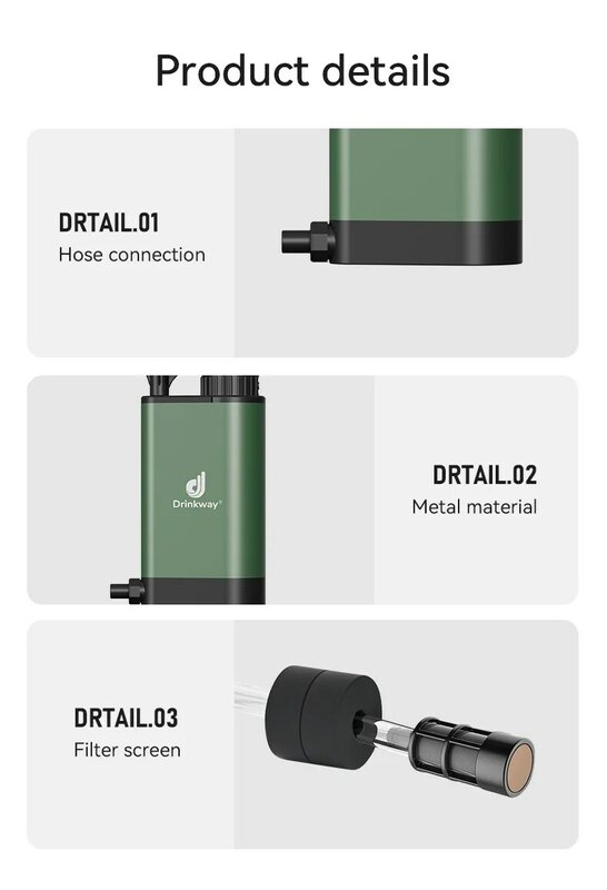 Outdoor Camping Metal Single Soldier Water Purifier Outdoor Exploration Emergency Survival Tool Large Capacity Filtration