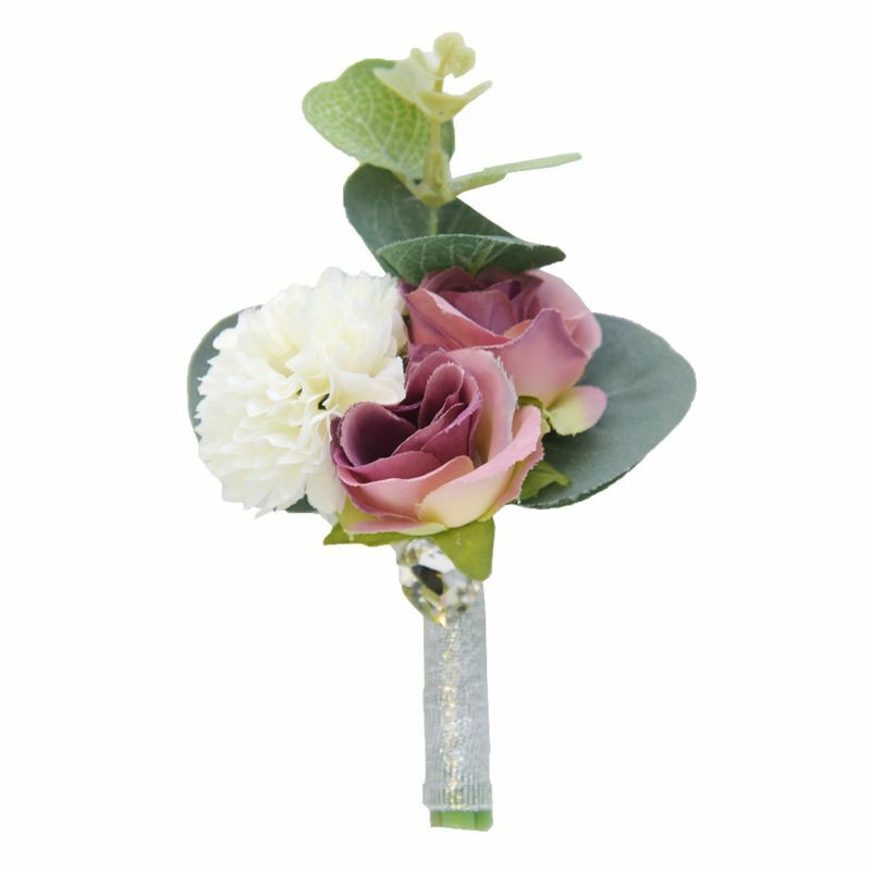 Bridesmaid Sisters Artificial Flower Brooch Pin Women’s Wedding Bridal Bouquet D