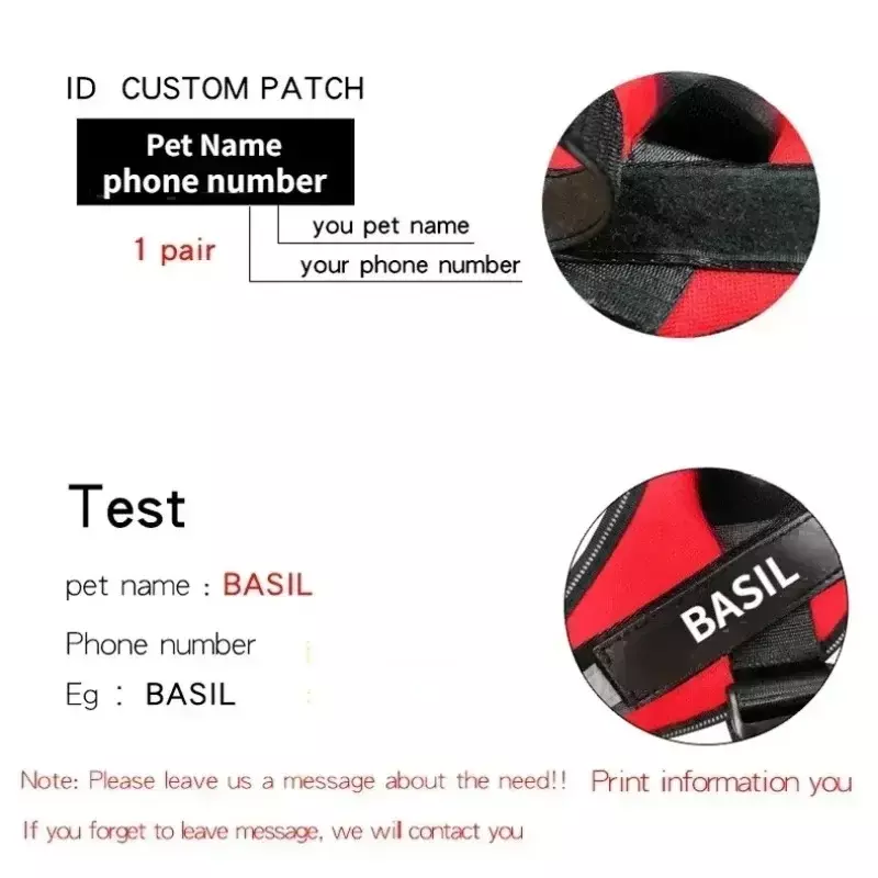 Dropshipping Dog Harness ID Custom patch Reflective Breathable No Pull Pet Harness Vest Training Dog Accessories