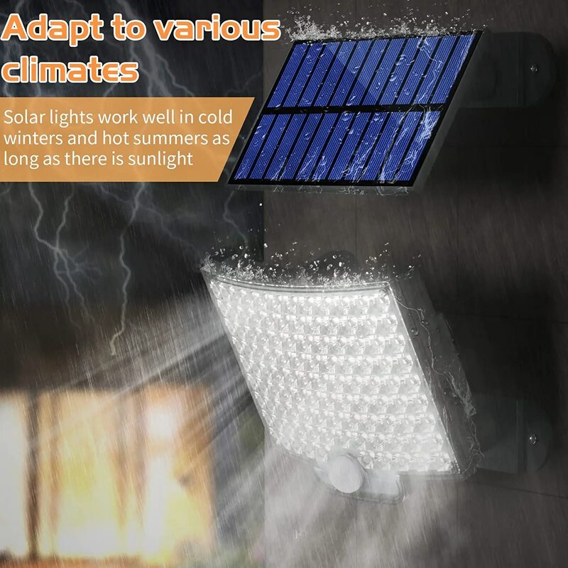 118LED Outdoor Solar Light met Bewegingssensor Afstandsbediening IP65 Waterdicht voor Patio Garage Beveiliging Wandlamp