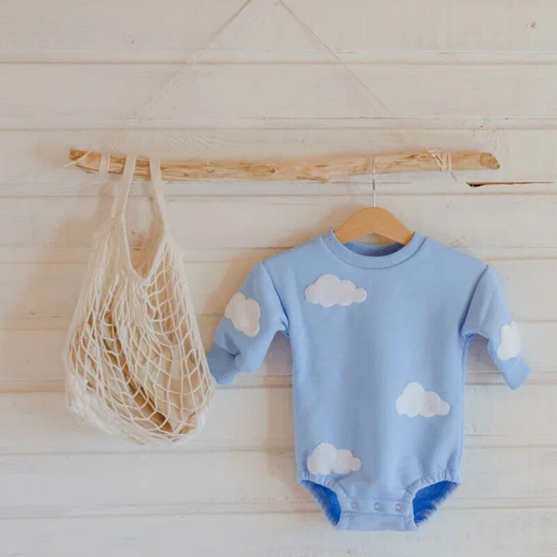 2023 wiosenne ubrania dziecięce bluza chmurowa Romper niemowlę dziewczynka chłopięce bawełniane ubranko ubrania noworodek od 0 do 12 miesięcy 24M odzież wierzchnia