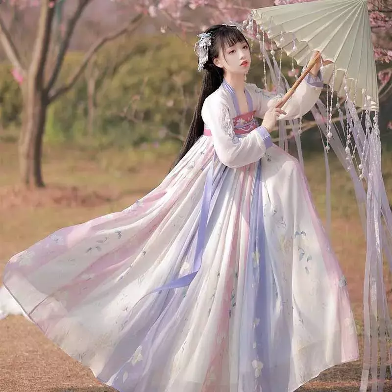 Disfraz de hada tradicional china Hanfu para mujer, vestido de baile de la dinastía de canciones antiguas, talla grande XL