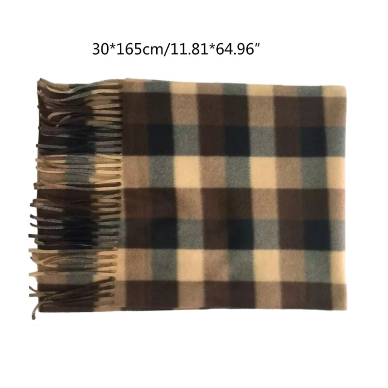 Scarfs for Christmas Winter Warm Scarf Classical Plaids Tassels Oversized