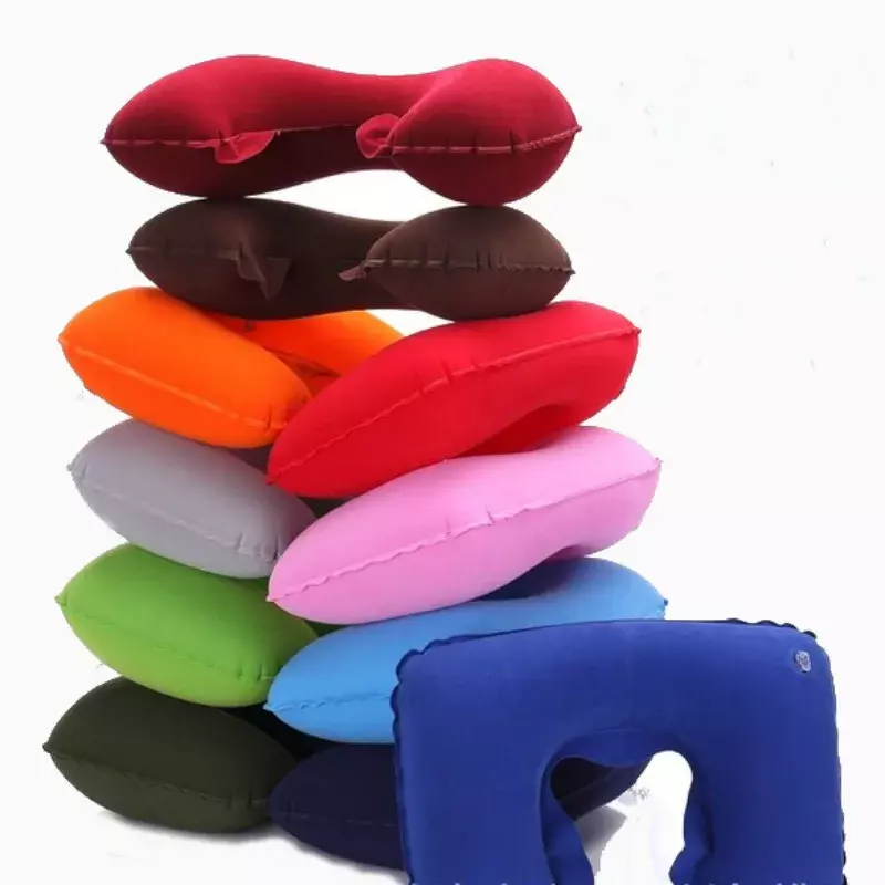 Funcional inflável pescoço travesseiro inflável em forma de u viagem travesseiro cabeça do carro pescoço resto almofada de ar para viagem pescoço travesseiro