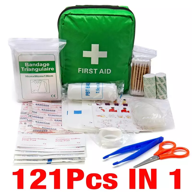 Kit de survie d'urgence portable, trousse de premiers soins, sac médical, sac à main d'urgence, extérieur, camping, randonnée, unidirectionnel, 16-300 pièces