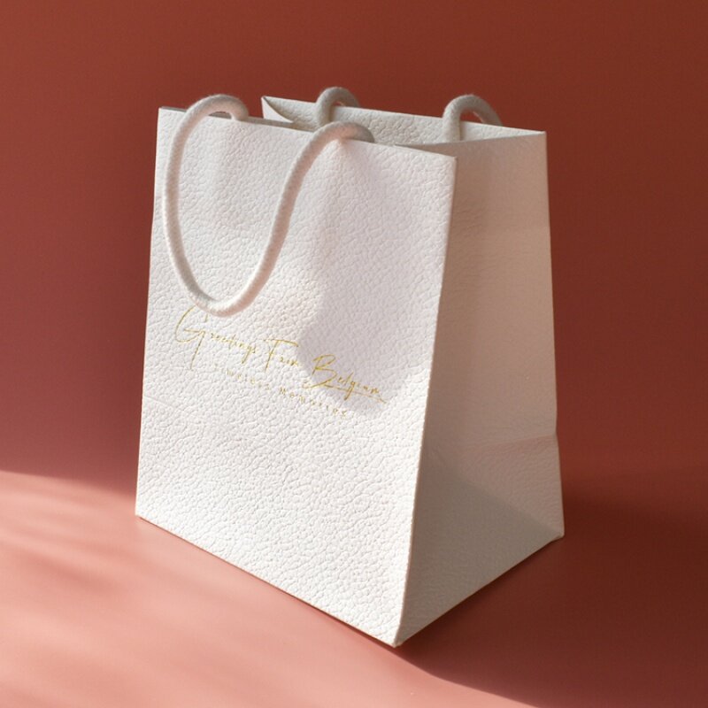 Prodotto personalizzato, FSC profumo personalizzato cosmetici testurizzati che trasportano imballaggi personalizzati grazie Tote Shopping Logo