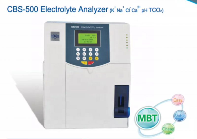 CBS-500 Analizador de electrolitos, paquete de reactivos ISE, K, Na, Cl, Ca, Ph, precio barato