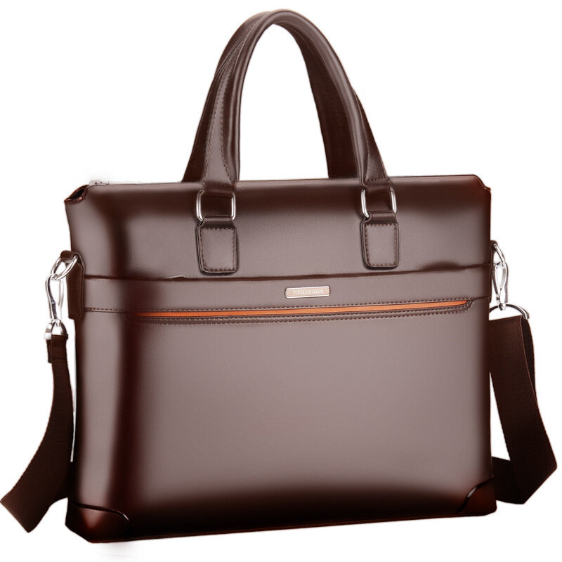 Męskie teczki z zamkiem błyskawicznym w stylu Vintage luksusowa torebka ze skóry PU męska torba na ramię Messenger biznesowy męski Laptop