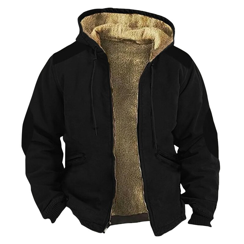 Hoodie de veludo monocromático masculino, jaqueta vintage, camisas casuais, zíper de tendência, jaqueta com capuz, outono e primavera
