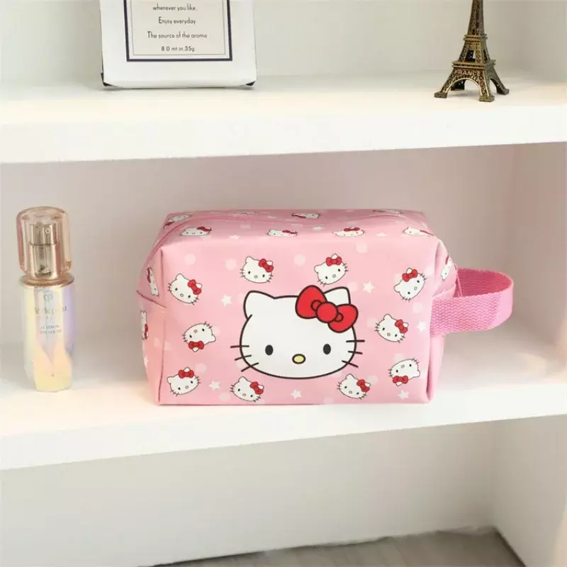 Kawaii Sanrio Hangyodon Kuromi Hello Kitty Cosmetische Tas Schattige Cartoon Etui Draagbare Girly Hart Hoge Capaciteit Etui