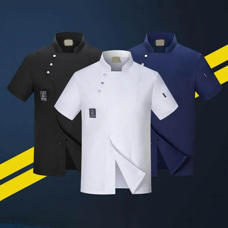Chef Shirt Unisex Breathable Plus Size Bakery Restaurant Chef Uniform Work Clothes Chef Uniform Kitchen Work Attire