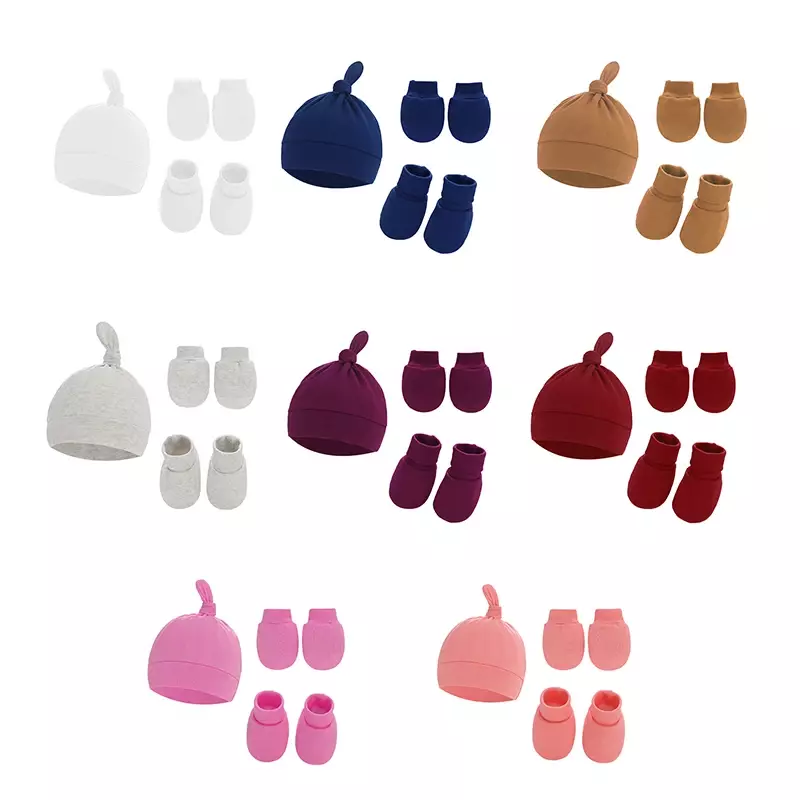 Nette Baby Hut Neugeborenen Motorhaube Handschuhe Socken Set Beanie Hüte Ohr Form Neue Geboren Geschenk Fotografie Requisiten Infant Mode Zubehör
