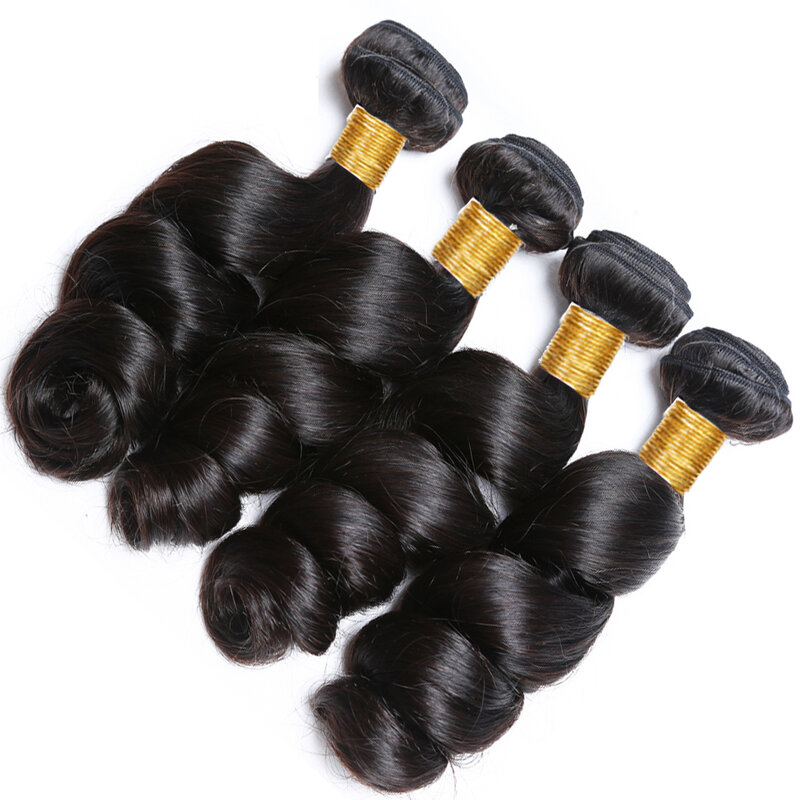 12A Burmese Loose Wave Bundles With 13x4 Lace Frontal 100% Remy Human Hair Loose Wave Bundles With 4x4 Closure Natural Black