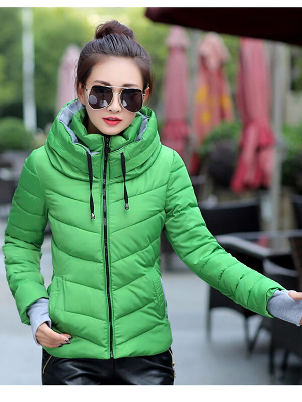 Fitshilling-abrigo de algodón con capucha para mujer, ropa de calle ajustada, Parkas cálidas a la moda, chaqueta gruesa, Invierno