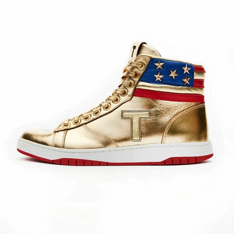 The Never Surrender High-Tops Shoes The First Official Sneaker By President Trump Bold, Gold and Tough Just Like President Trump