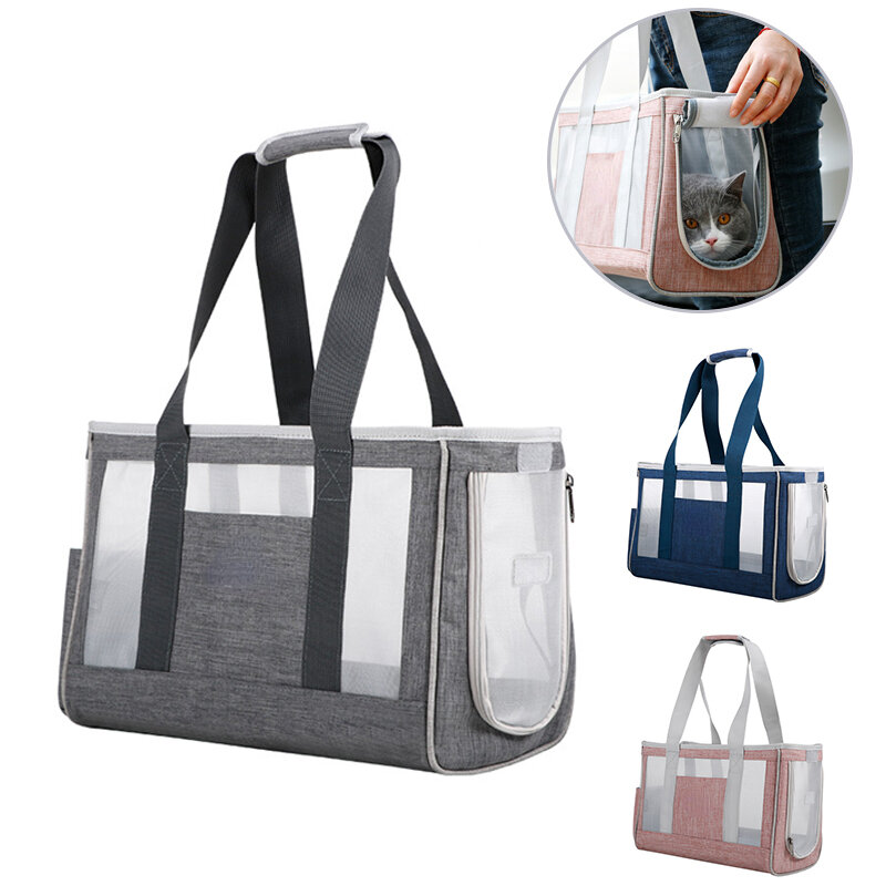 YOKEE-Bolsa de transporte transpirable para mascotas, bolso portátil de un solo hombro para cachorros, bolso de viaje para gatos y perros