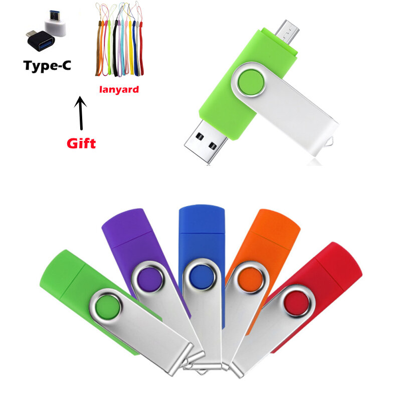 Флеш-накопитель USB OTG с логотипом на заказ, флешка для смартфонов, 4 ГБ, 8 ГБ, 16 ГБ, 32 ГБ, 64 ГБ, usb-накопитель, 10 шт./партия