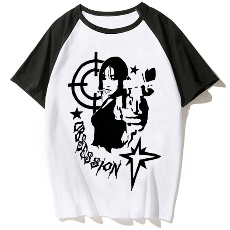 Y2k kaus anime Wanita kaus harajuku lucu pakaian anak perempuan Jepang