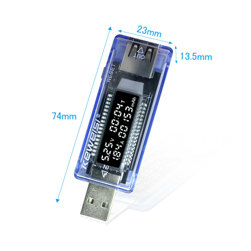 Kiểm Tra Pin USB Điện Áp Dòng Điện Chấm Công Volt Điện Áp Hiện Tại Bác Sĩ Sạc Chấm Công Đồng Hồ Đo Điện Di Động Đầu Báo
