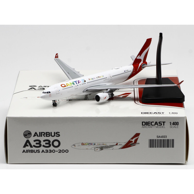 Samolot kolekcjonerski ze stopu SA4023 prezent JC Wings 1:400 Qantas Airbus A330-200 odrzutowy Model samolotu odlewu ZK-FRE ze stojakiem