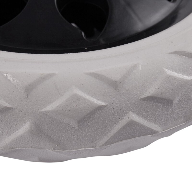 2X ruote Cartwheel per carrello della spesa in schiuma con nucleo in plastica bianca nera