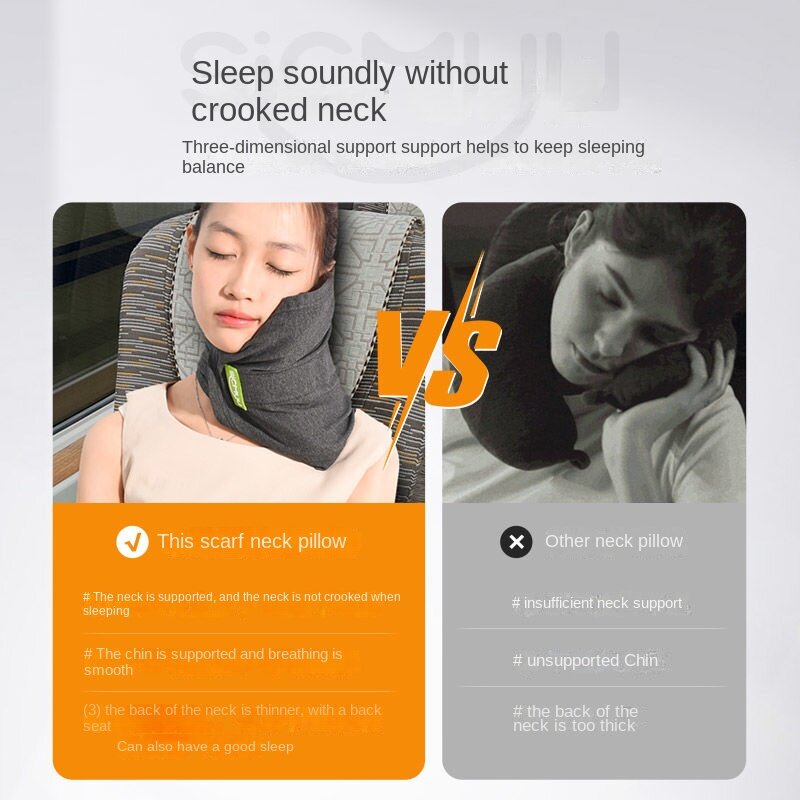 Almohada de viaje de espuma viscoelástica, cojín de soporte para el cuello con funda lavable para avión, tren y coche, almohadas para dormir