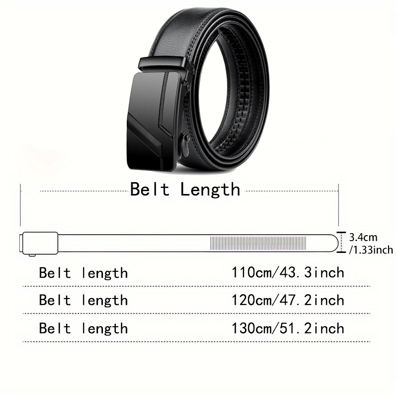 DINISITON Men's PU Leather Belt Fashion Automatic Buckle Belt for Popular Business High Quality Male Belt