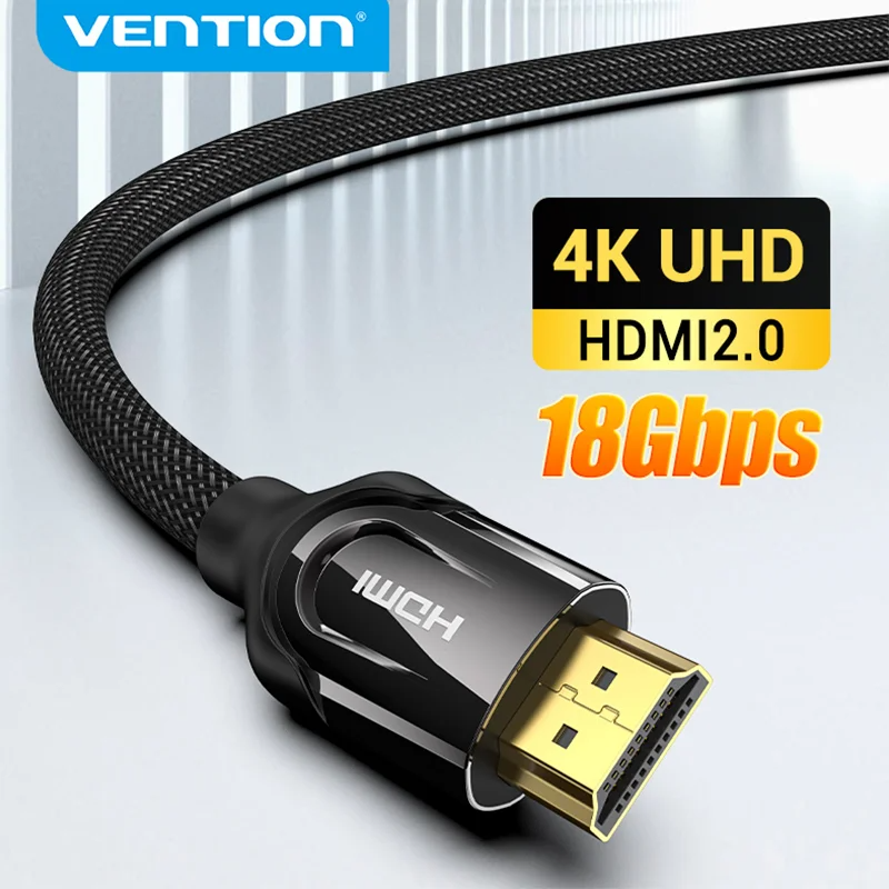 Vention-Cabo HDMI Splitter Switch, 4K, 60Hz, 2.0 macho para macho, 4K, PS4, 5, PC, Laptop, Projetor, Áudio