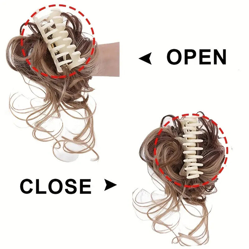 Synthetic Hair Bun Messy Hair Scrunchies Extensions Curly Wavy Messy Chignon For Women Updo Hairpiece Hair Accessories