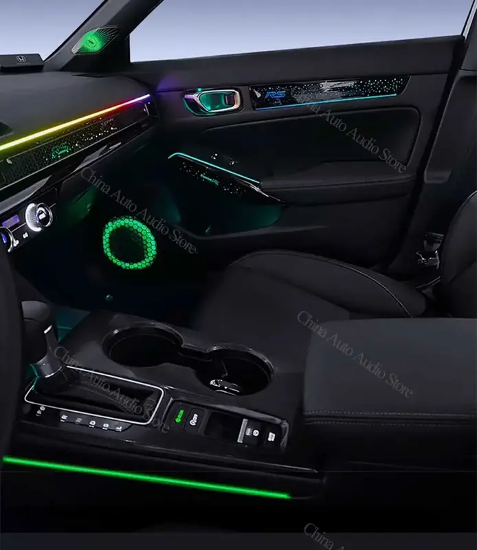 Iluminación Interior de neón para coche, luces decorativas de Ambiente, Panel de puerta, para Honda Civic 11th INTEG 2022, 64 colores